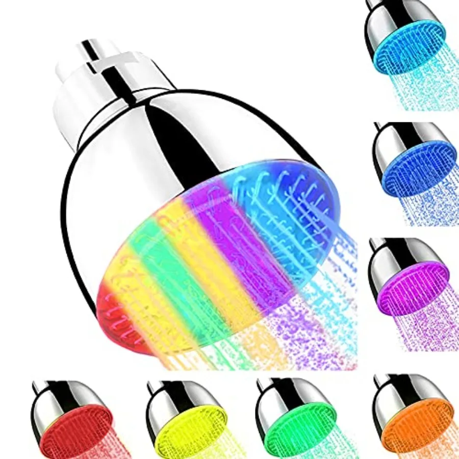 LED Shower Head, 7 Color Lights Automatically Change Fixed Shower Head for Bathroom, Tool-free Installation Adjustable Ultra-Qu
LED Shower Head, 7 Color Lights Automatically Change Fixed Shower Head for Bathroom, Tool-free Installation Adjustable Ultra-Qu