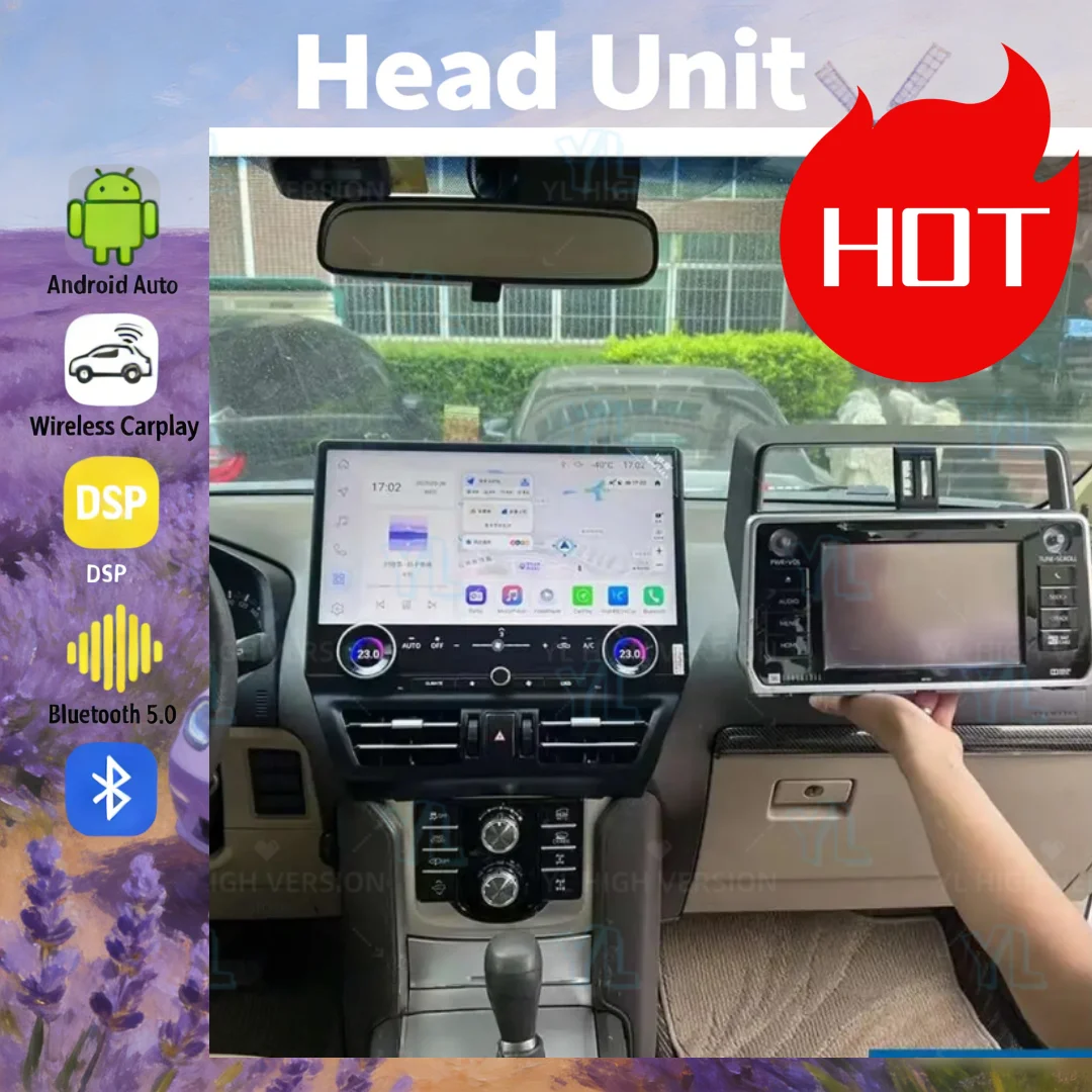 16,8-дюймовый автомобильный радиоприемник с Android 13 и CarPlay для Toyota Land Cruiser Prado 2010-2021, мультимедийная система с GPS-навигацией, Bluetooth 5.0
16,8-дюймовый автомобильный радиоприемник с Android 13 и CarPlay для Toyota Land Cruiser Prado 2010-2021, мультимедийная система с GPS-навигацией, Bluetooth 5.0