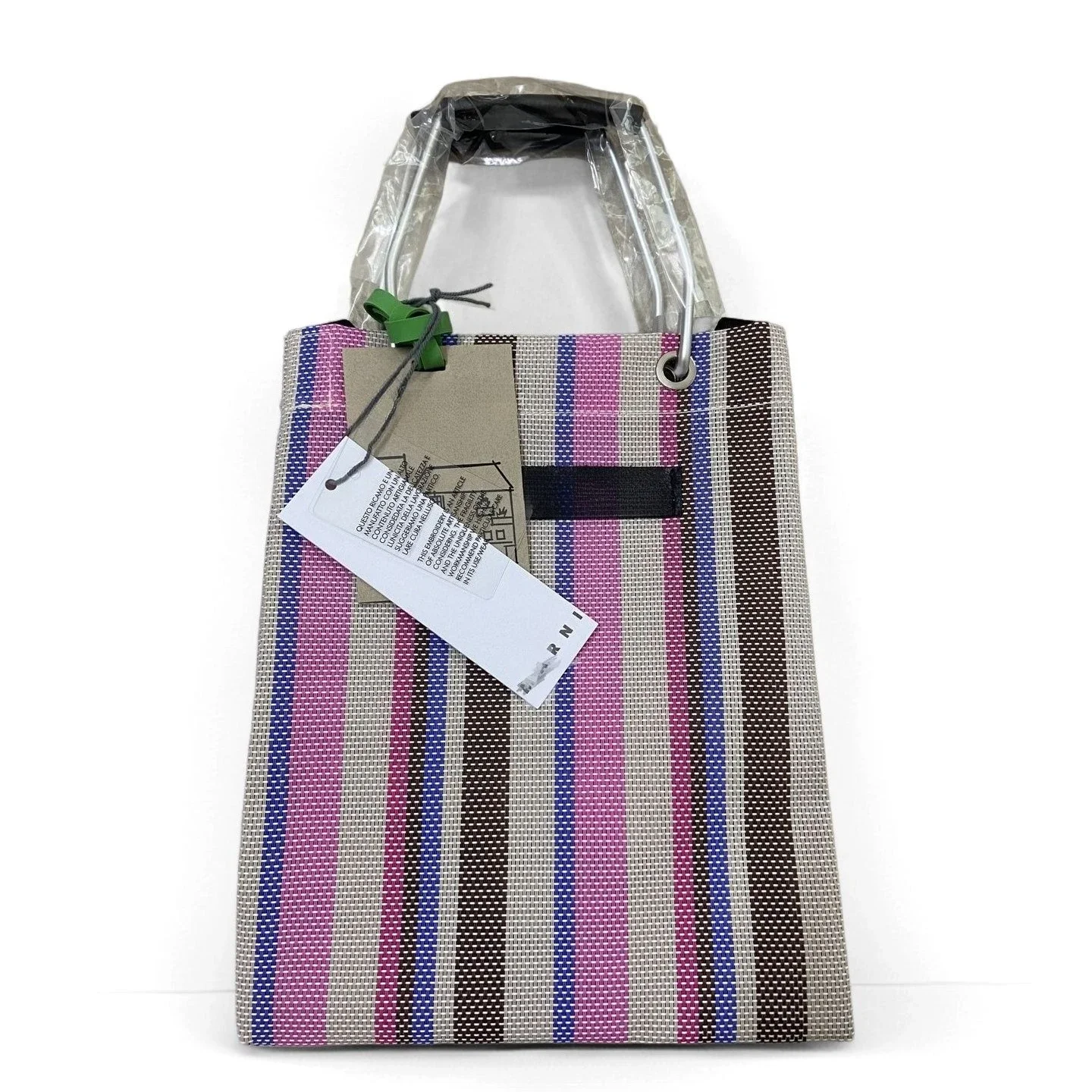 Striped Canvas Tote Bag with Metal Handle Casual Beach & Shopping Handbag
Striped Canvas Tote Bag with Metal Handle Casual Beach & Shopping Handbag