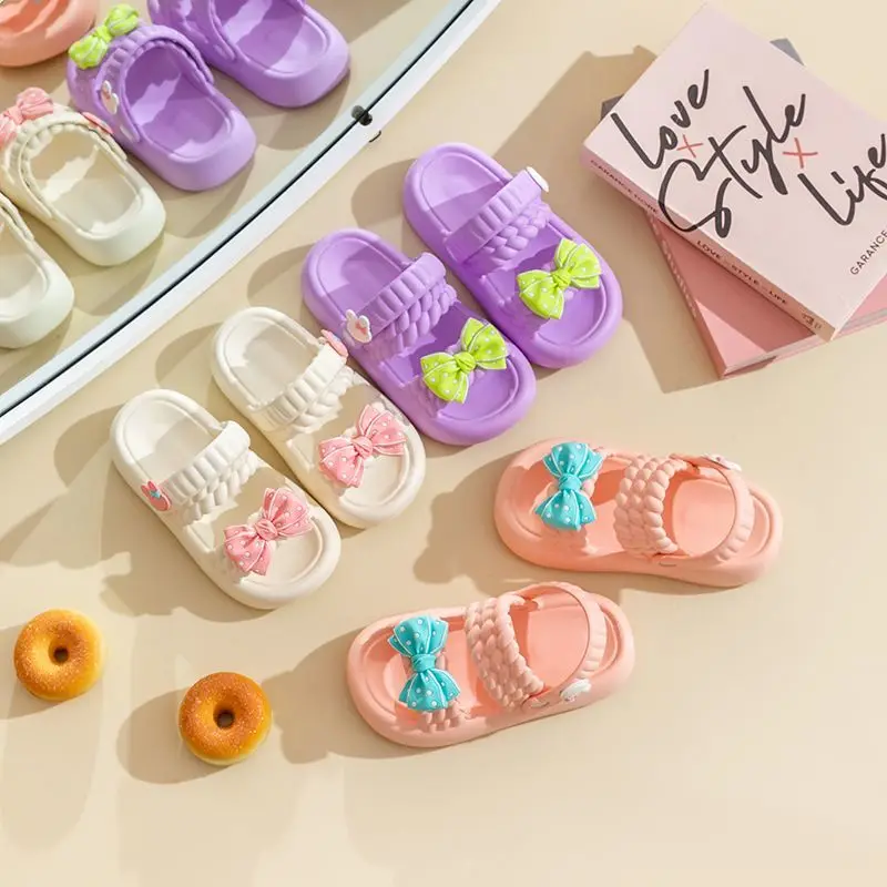 Girl 2-In-1 Bow Sandals Convertible Slingback Slides Fashionable and Comfortable Non-Slip Comfy Eva Summer Shoes for Little Girl
Girl 2-In-1 Bow Sandals Convertible Slingback Slides Fashionable and Comfortable Non-Slip Comfy Eva Summer Shoes for Little Girl