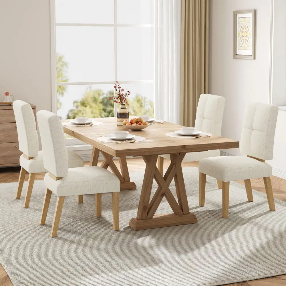 Wooden Dining Chairs Set of 4, Dining Room Chairs with Wood Legs, CloudLike Cushion amp Reinforcement Structure Design for Kitc
Wooden Dining Chairs Set of 4, Dining Room Chairs with Wood Legs, CloudLike Cushion amp Reinforcement Structure Design for Kitc