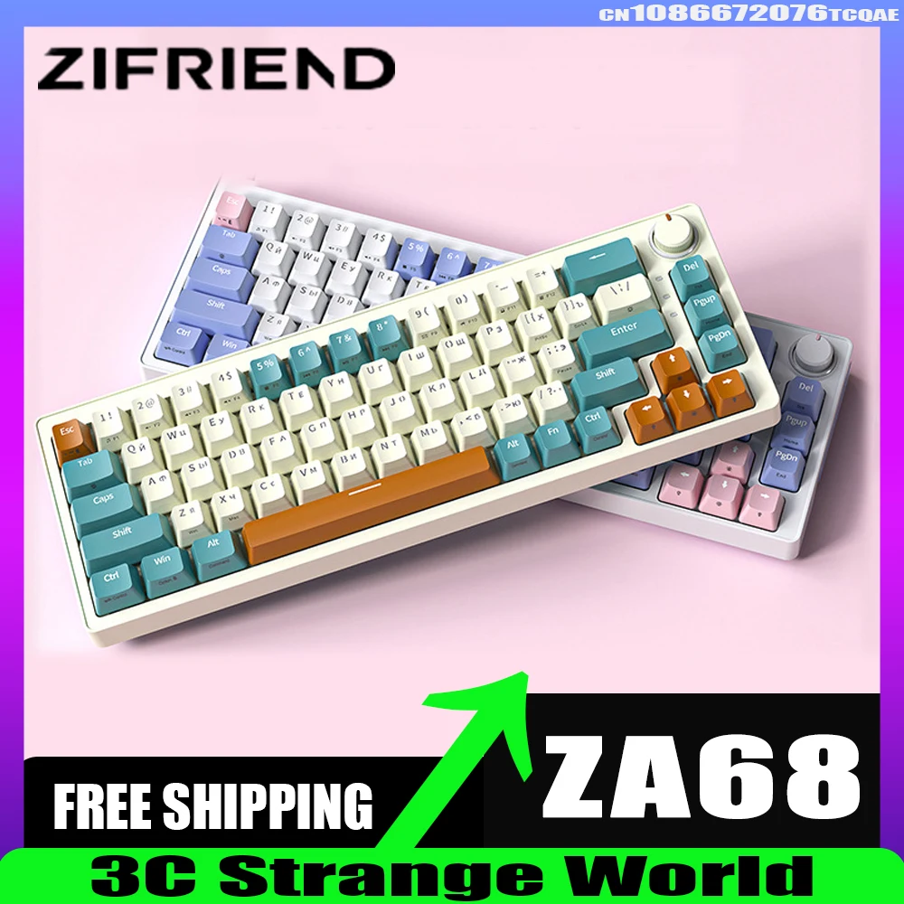 Механическая клавиатура Zifriend ZA68 с ручкой, трехрежимная клавиатура с горячей заменой, RGB, Русская раскладка, персонализированная клавиатура, аксессуары для ПК, игровые подарки для мужчин
Механическая клавиатура Zifriend ZA68 с ручкой, трехрежимная клавиатура с горячей заменой, RGB, Русская раскладка, персонализированная клавиатура, аксессуары для ПК, игровые подарки для мужчин