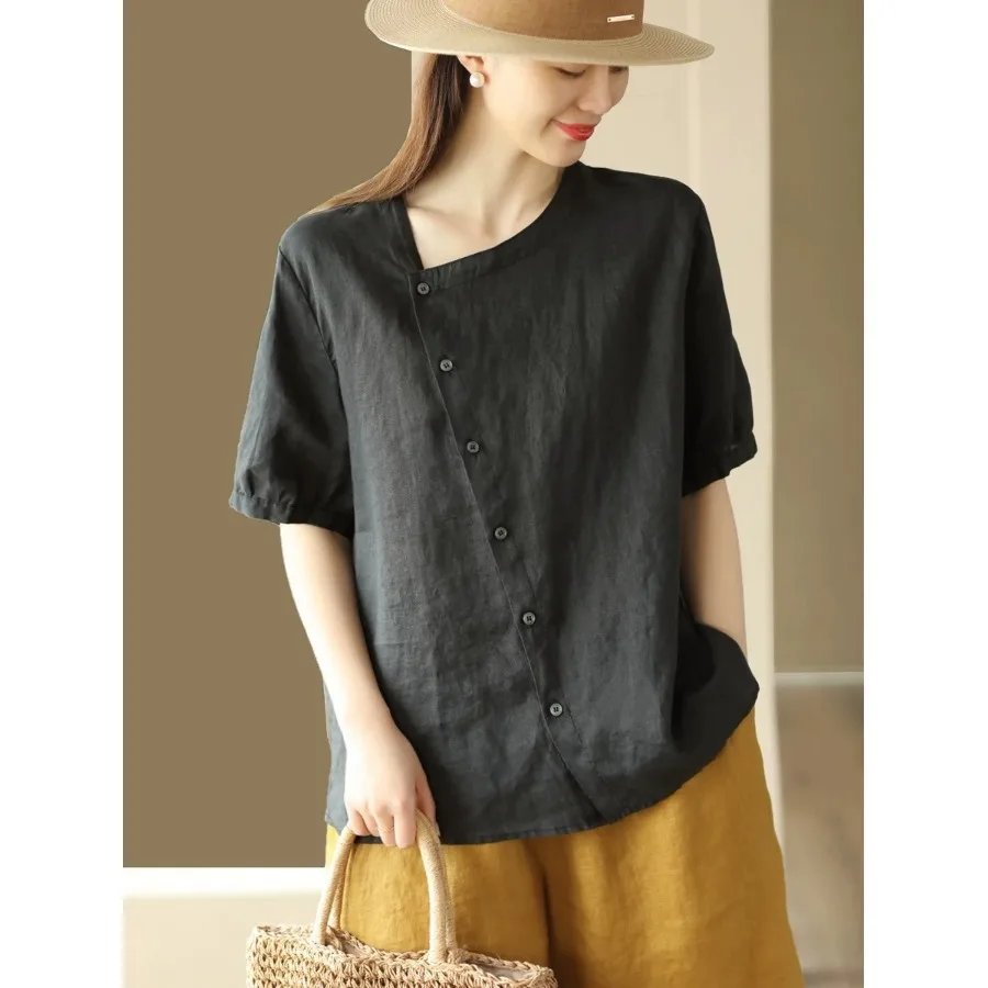 High-End Women's Casual Shirt Coat Asymmetrical Buttoning Large Size Summer New Style Comfortable Breathable Loose Fit
High-End Women's Casual Shirt Coat Asymmetrical Buttoning Large Size Summer New Style Comfortable Breathable Loose Fit