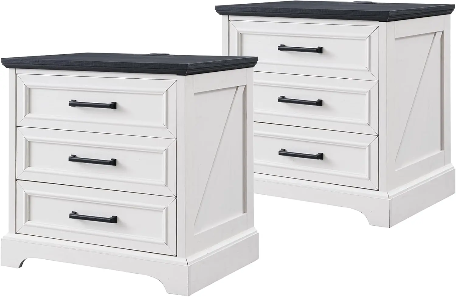 ACCOHOHO Farmhouse Nightstands Set of 2, 22 Inch Wide End Table with Charging Station & 3 Large Drawers, Rustic Wood Small Dress
ACCOHOHO Farmhouse Nightstands Set of 2, 22 Inch Wide End Table with Charging Station & 3 Large Drawers, Rustic Wood Small Dress