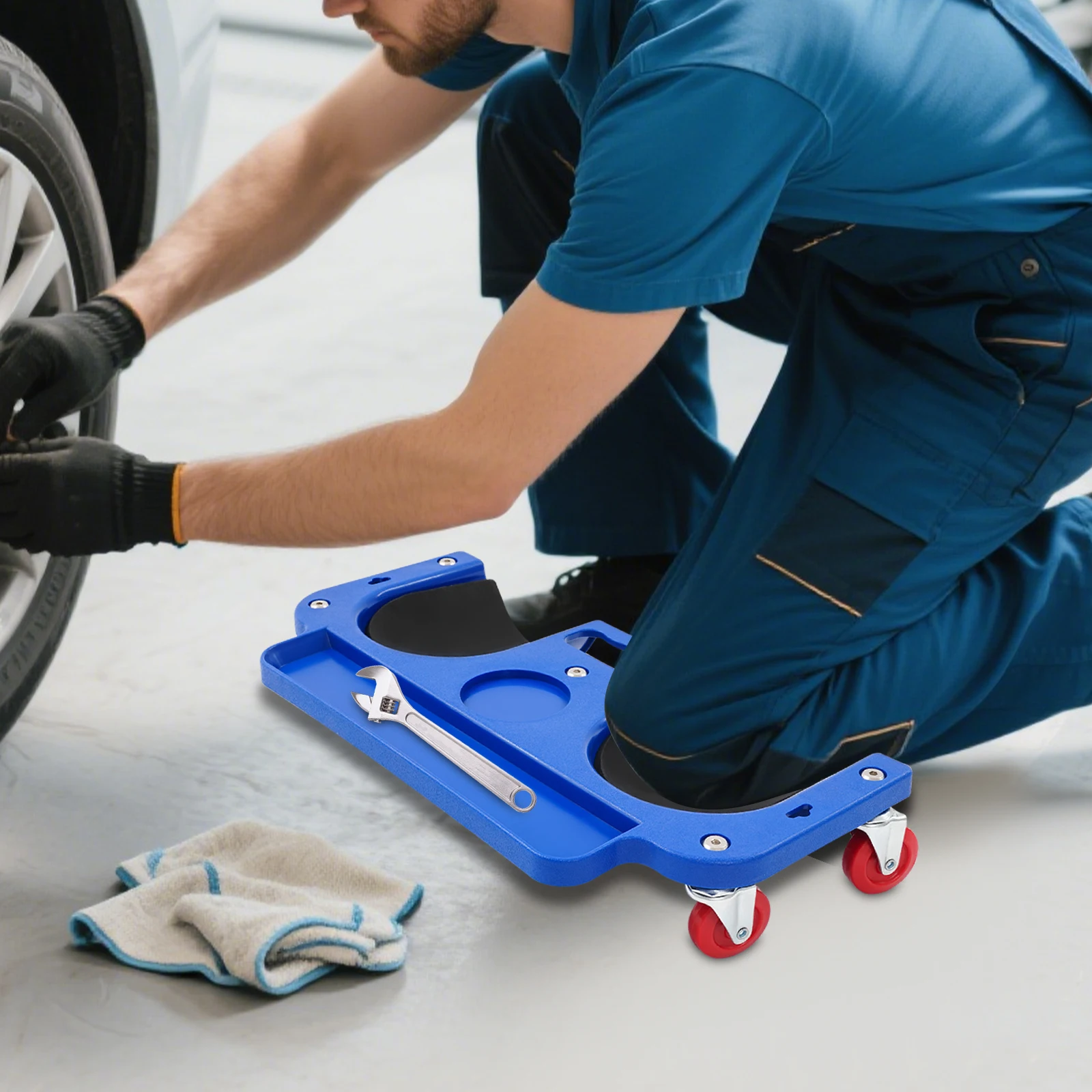 Rolling Knee Pads with Wheels for Tire Repair PP Foam Creeper Seat Pearl Cotton Cushion for Garage Work Gardening
Rolling Knee Pads with Wheels for Tire Repair PP Foam Creeper Seat Pearl Cotton Cushion for Garage Work Gardening