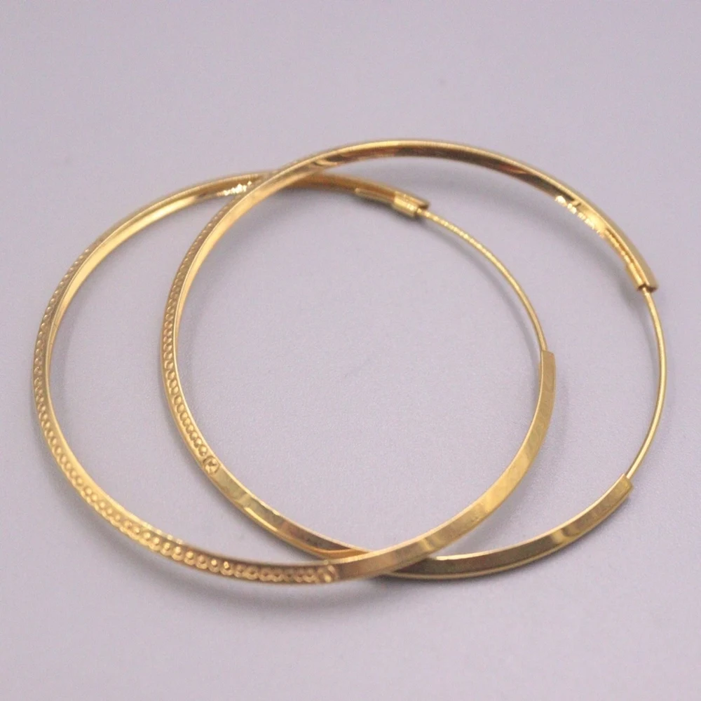 Real Pure 18K Yellow Gold Hoop Women Lucky Carved Geometry Circle Earrings 4.1-4.2g
Real Pure 18K Yellow Gold Hoop Women Lucky Carved Geometry Circle Earrings 4.1-4.2g
