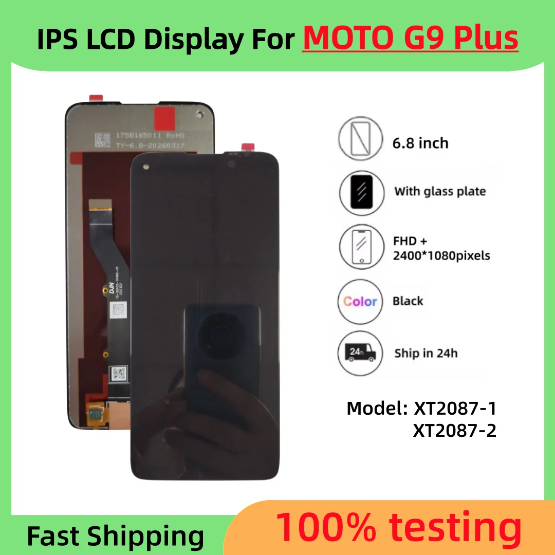 New IPS LCD display For Moto G9 Plus(XT2087-1 XT2087-2) LCD Display Touch Screen Digitizer Assembly replacement parts
New IPS LCD display For Moto G9 Plus(XT2087-1 XT2087-2) LCD Display Touch Screen Digitizer Assembly replacement parts