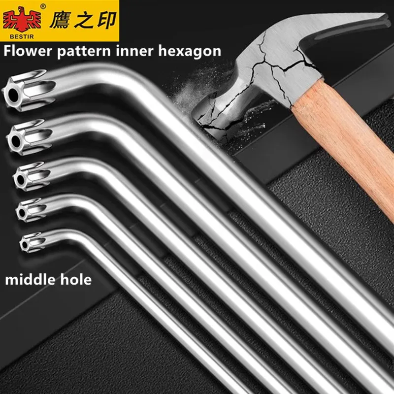 BESTIR Metric extended L-shaped star-shaped middle hole flower-shaped wrench and hexagonal Torx screwdriver repair tool
BESTIR Metric extended L-shaped star-shaped middle hole flower-shaped wrench and hexagonal Torx screwdriver repair tool