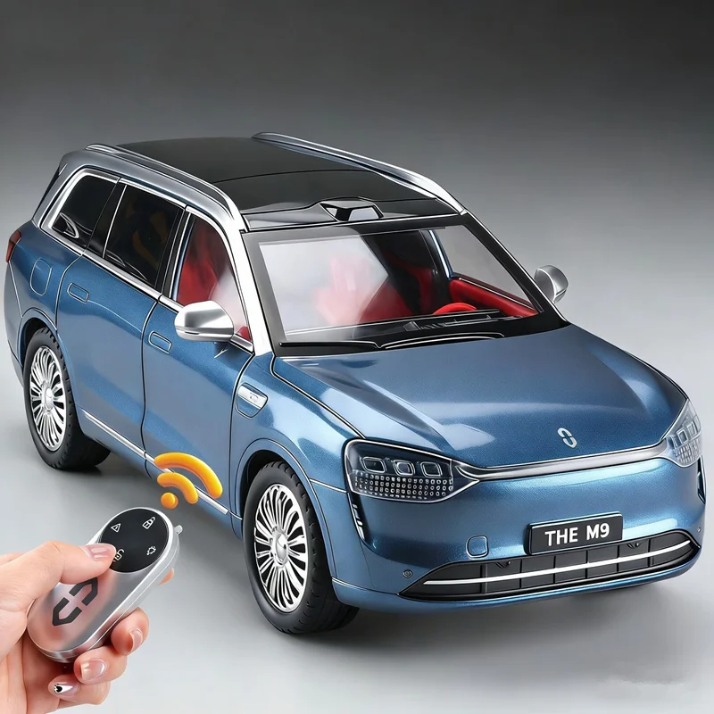 1:24 ключевая версия AITO M9 SUV, модель автомобиля из сплава, литая под давлением металлическая модель автомобиля новой энергии, звук и свет, имитация детской игрушки в подарок
1:24 ключевая версия AITO M9 SUV, модель автомобиля из сплава, литая под давлением металлическая модель автомобиля новой энергии, звук и свет, имитация детской игрушки в подарок