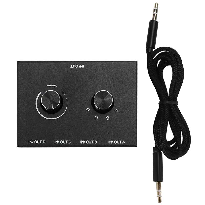 AA91 4 Port Audio Switch, 3.5mm Audio Switcher, Stereo AUX Audio Selector, 4 Input 1Output/1Input 4 Output Audio Switcher Box
AA91 4 Port Audio Switch, 3.5mm Audio Switcher, Stereo AUX Audio Selector, 4 Input 1Output/1Input 4 Output Audio Switcher Box