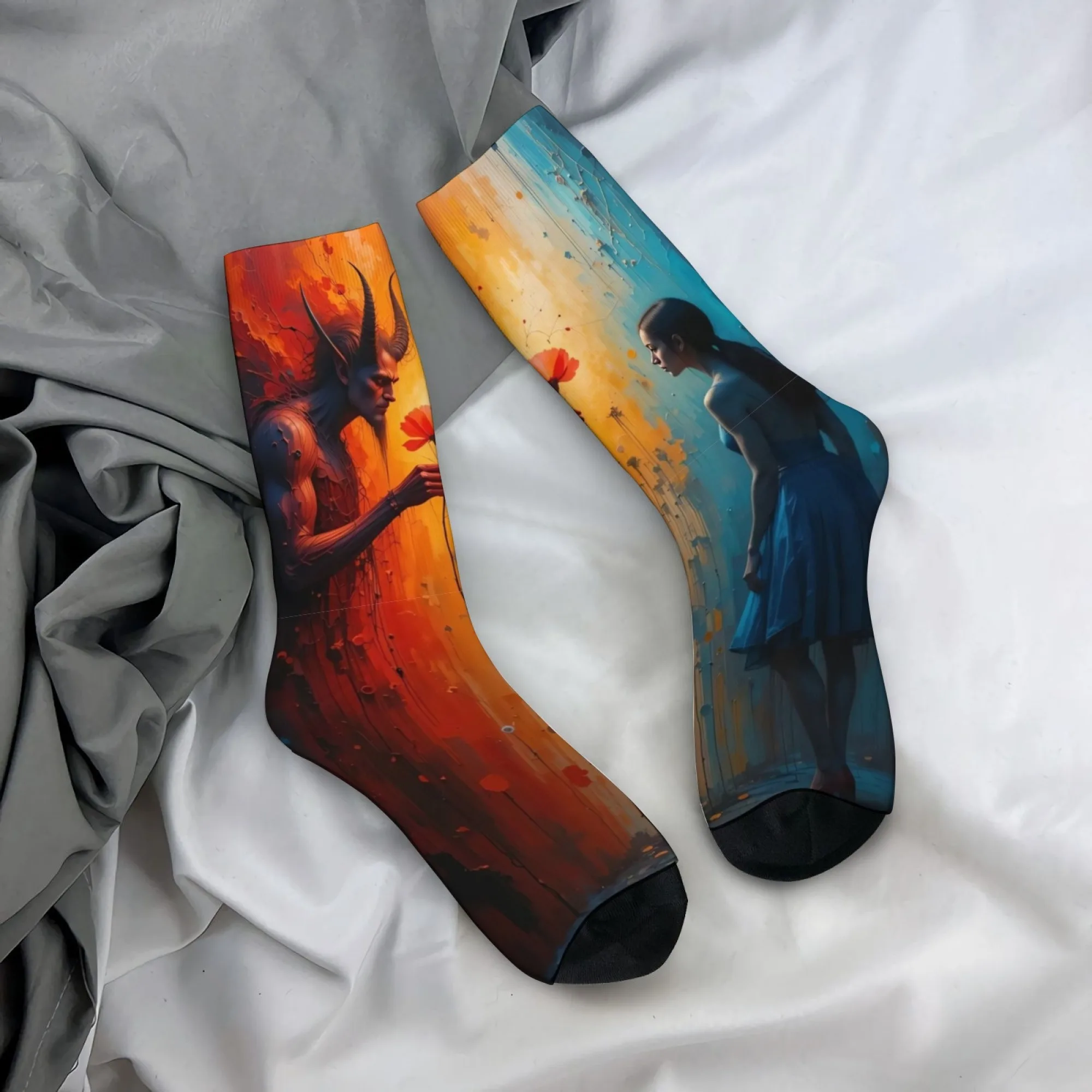 Devil and Girl Gothic Romantic Art Socks Retro Fashion Men's Socks Novelty Funny Hip-Hop Socks Breathable Non-Slip Sports Socks
Devil and Girl Gothic Romantic Art Socks Retro Fashion Men's Socks Novelty Funny Hip-Hop Socks Breathable Non-Slip Sports Socks