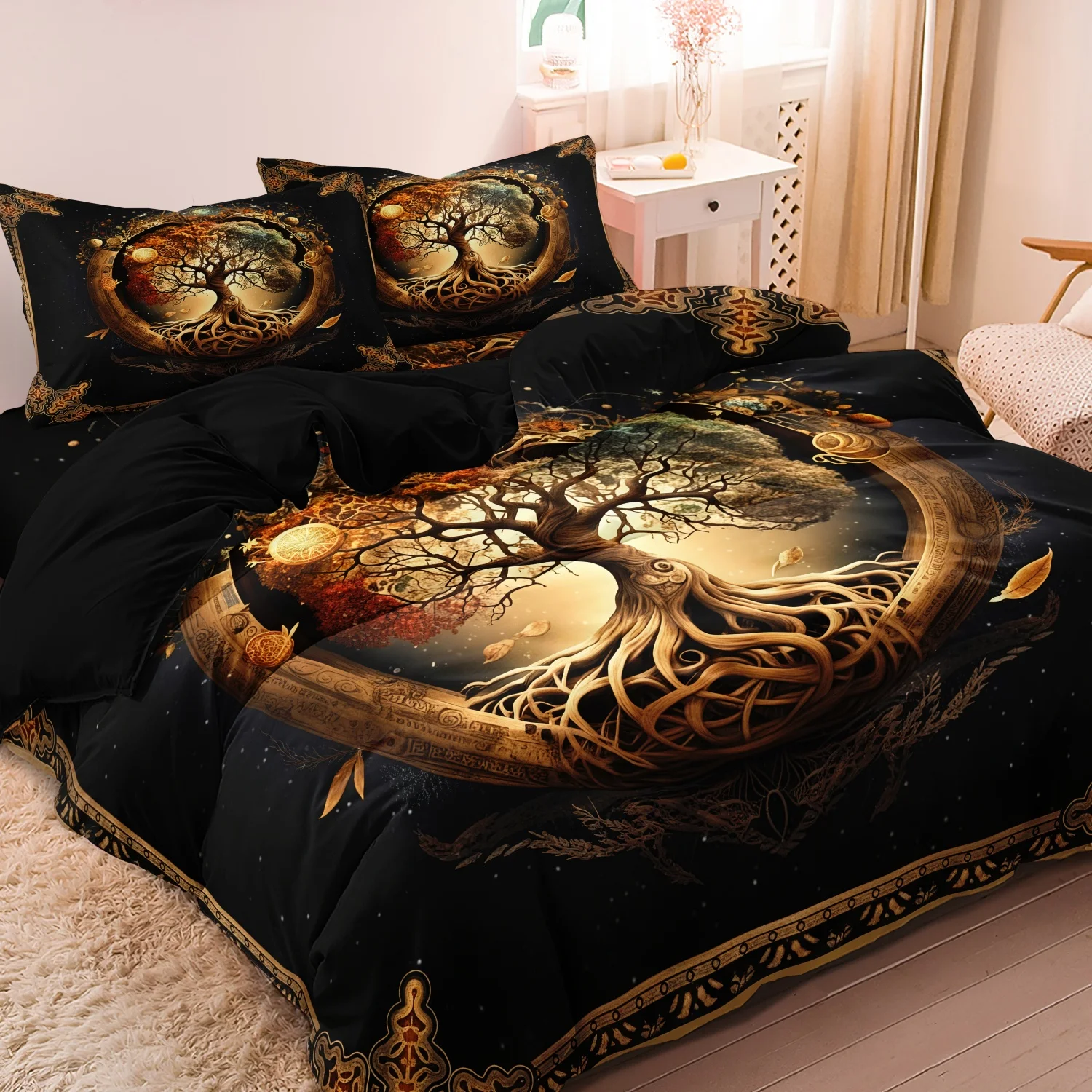 3pcs Set Universe Tree of Life Mystical High Definition Print Duvet Cover Home & Dorm Nordic Style Cosmic Tree Texture Bedding
3pcs Set Universe Tree of Life Mystical High Definition Print Duvet Cover Home & Dorm Nordic Style Cosmic Tree Texture Bedding 