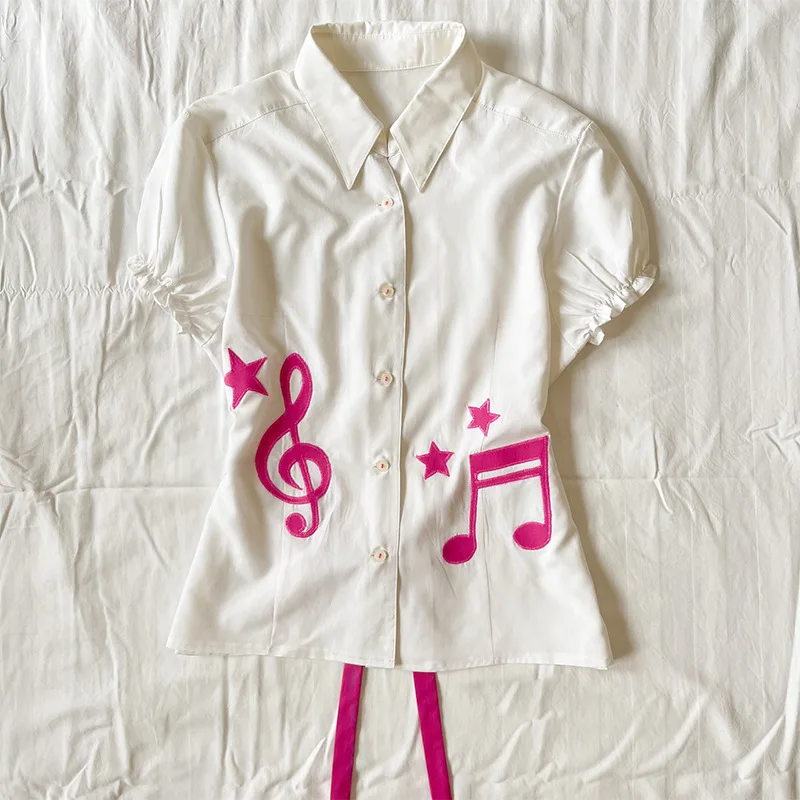 Design New Korean Style Leisure Harajuku Style Fashion Tie Notes Vintage Print Short Sleeve Shirt
Design New Korean Style Leisure Harajuku Style Fashion Tie Notes Vintage Print Short Sleeve Shirt