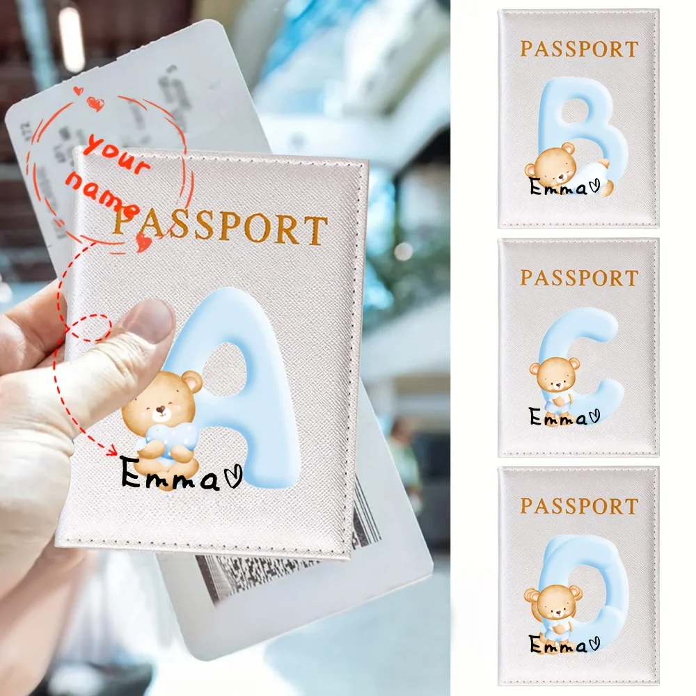 Custom One-Piece Personalized Name Cute Blue Heart Bear 26 English Initial Passport Holder Cover, Ultra-Thin Travel Wallet
Custom One-Piece Personalized Name Cute Blue Heart Bear 26 English Initial Passport Holder Cover, Ultra-Thin Travel Wallet