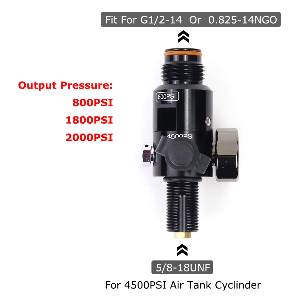 HPA 4500PSI Air Tank Cylinder Regulator Valve | Threads 5/8"-18UNF |Output Pressure 800/1800/2000PSI
HPA 4500PSI Air Tank Cylinder Regulator Valve | Threads 5/8"-18UNF |Output Pressure 800/1800/2000PSI