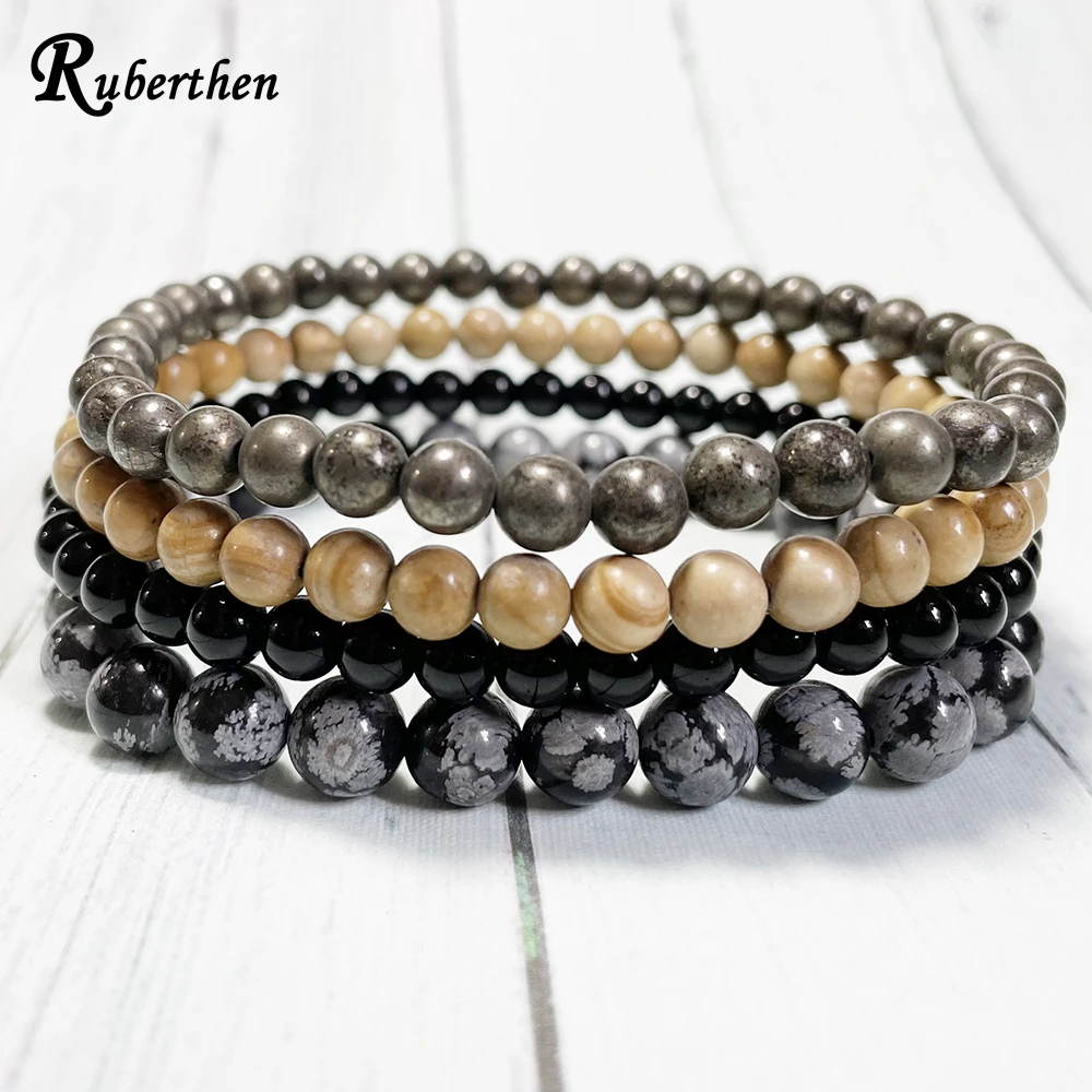 Ruberthen Snowflake Obsidian Pyrite Black Tourmaline Bracelet Set Mens Natural Gemstone Handmade Wrist Mala
Ruberthen Snowflake Obsidian Pyrite Black Tourmaline Bracelet Set Mens Natural Gemstone Handmade Wrist Mala