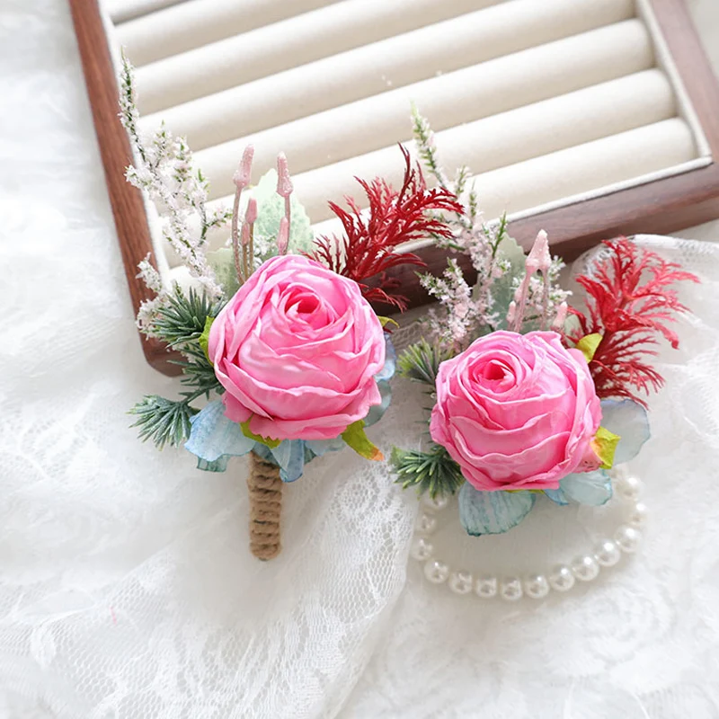 Pink Bohemian Rose Flower Corsage & Wristlet Set - Perfect for Brides, Groomsmen, and Wedding Decorations 25044
Pink Bohemian Rose Flower Corsage & Wristlet Set - Perfect for Brides, Groomsmen, and Wedding Decorations 25044