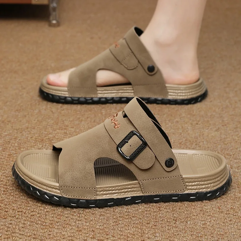 Hot Sale Men's Sandals 2 Colors Black Khaki, 2-Wear Design Casual Slippers Comfortable For Driving Daily Outdoor
Hot Sale Men's Sandals 2 Colors Black Khaki, 2-Wear Design Casual Slippers Comfortable For Driving Daily Outdoor