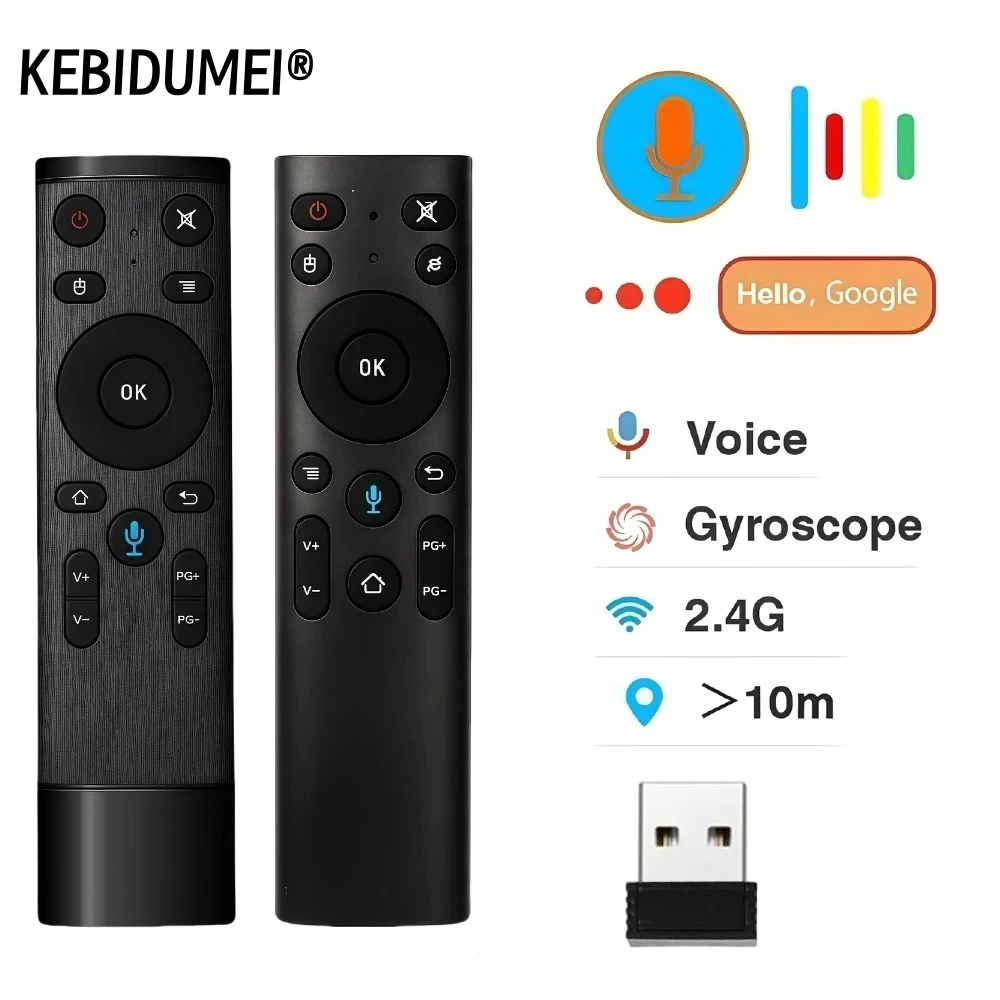 2.4G Wireless Voice Remote Control Gyroscope Controller with USB Receiver Q5 Air Mouse Remote for Projector Smart TV Android Box
2.4G Wireless Voice Remote Control Gyroscope Controller with USB Receiver Q5 Air Mouse Remote for Projector Smart TV Android Box