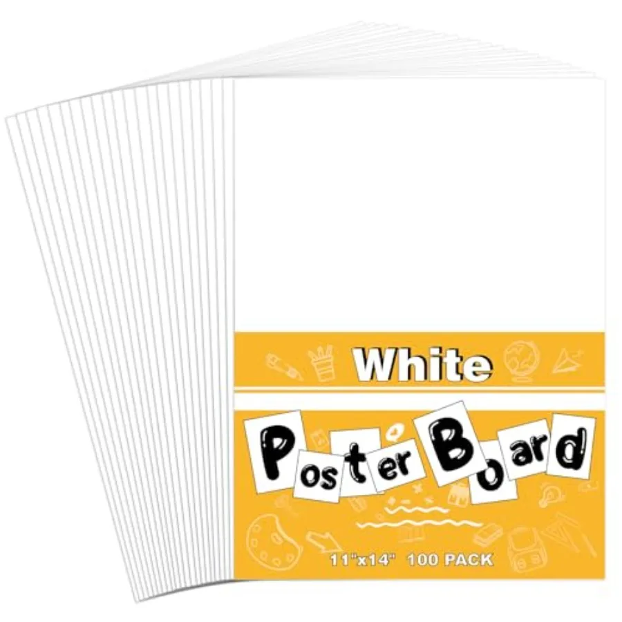 Poster Boards, 11"x14" Poster Paper Heavyweight Poster Board Bulk Blank Poster Board for Art Display Board, Classroom Use, Scho
Poster Boards, 11"x14" Poster Paper Heavyweight Poster Board Bulk Blank Poster Board for Art Display Board, Classroom Use, Scho