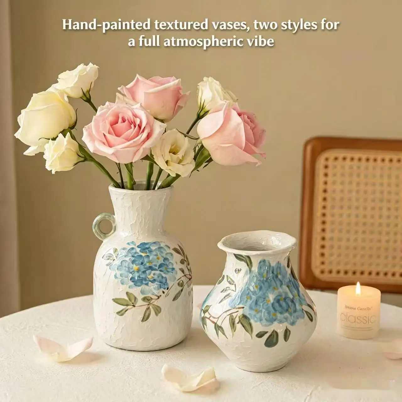 Vintage-Style Vase, High-End White Ceramic Ornament, Retro Living Room Flower Arrangement, Atmospheric Desktop Home Decoration
Vintage-Style Vase, High-End White Ceramic Ornament, Retro Living Room Flower Arrangement, Atmospheric Desktop Home Decoration