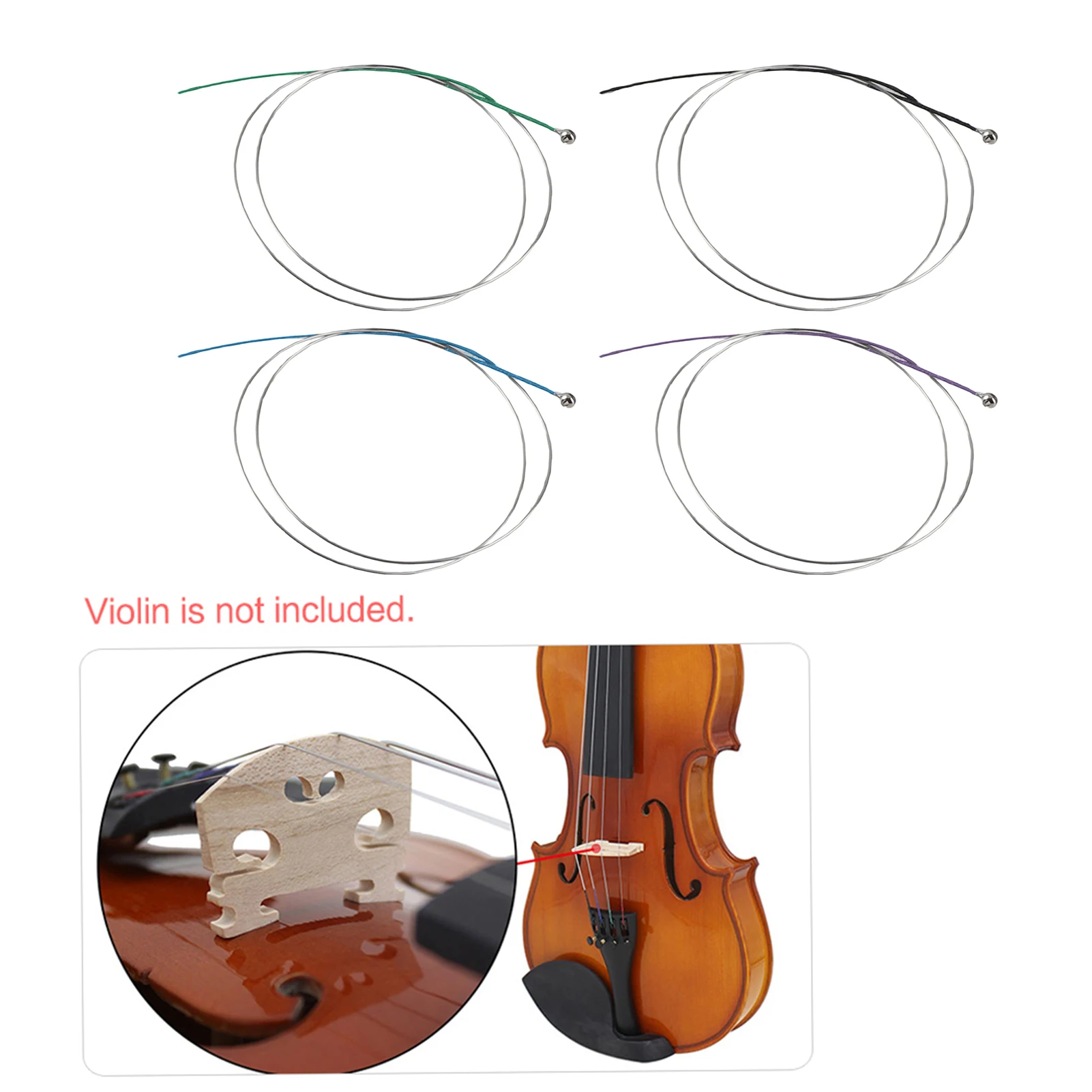 High-Quality Full Set Violin Strings - 4/4 & 3/4 Steel G D A E Strings for Violin Players
High-Quality Full Set Violin Strings - 4/4 & 3/4 Steel G D A E Strings for Violin Players
