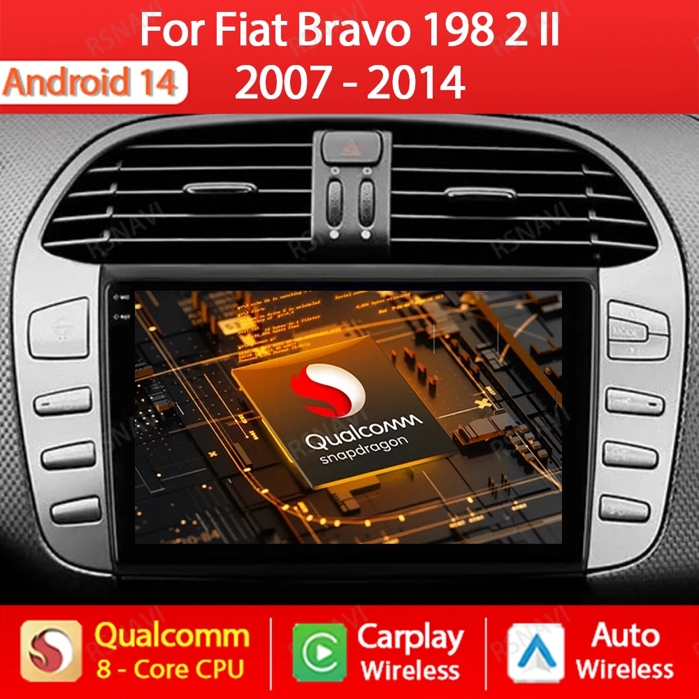 Android 14 Wireless Carplay Auto For Fiat Bravo 2007 2008 2009 2010 - 2012 Car Radio Multimedia Video Player GPS 4G WIFI DSP SWC
Android 14 Wireless Carplay Auto For Fiat Bravo 2007 2008 2009 2010 - 2012 Car Radio Multimedia Video Player GPS 4G WIFI DSP SWC