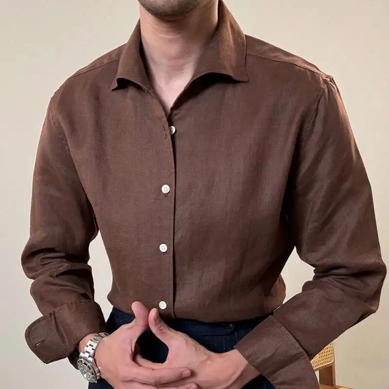 100% Linen Long Sleeved Shirt For Men's Italian Neck Buckle Business Casual Shirt Dress Camisa Masculina Social Shirts Men Dress
100% Linen Long Sleeved Shirt For Men's Italian Neck Buckle Business Casual Shirt Dress Camisa Masculina Social Shirts Men Dress