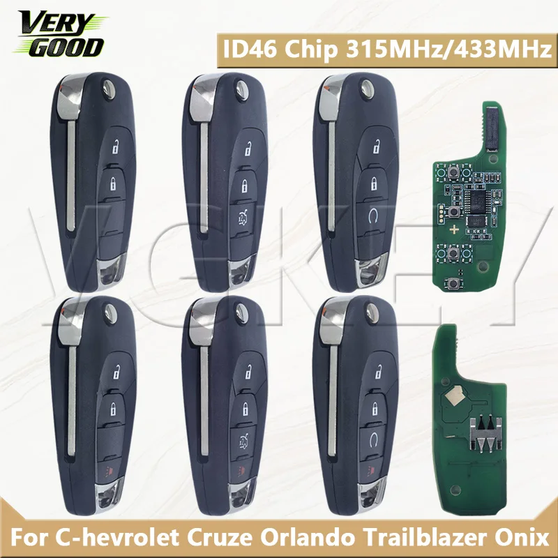 VG Flip Car Remote Key For Chevrolet Cruze Orlando XL7 XL8 Trax Trailblazer Malibu Onix ID46 PCF7941E Chip 315/433MHz
VG Flip Car Remote Key For Chevrolet Cruze Orlando XL7 XL8 Trax Trailblazer Malibu Onix ID46 PCF7941E Chip 315/433MHz