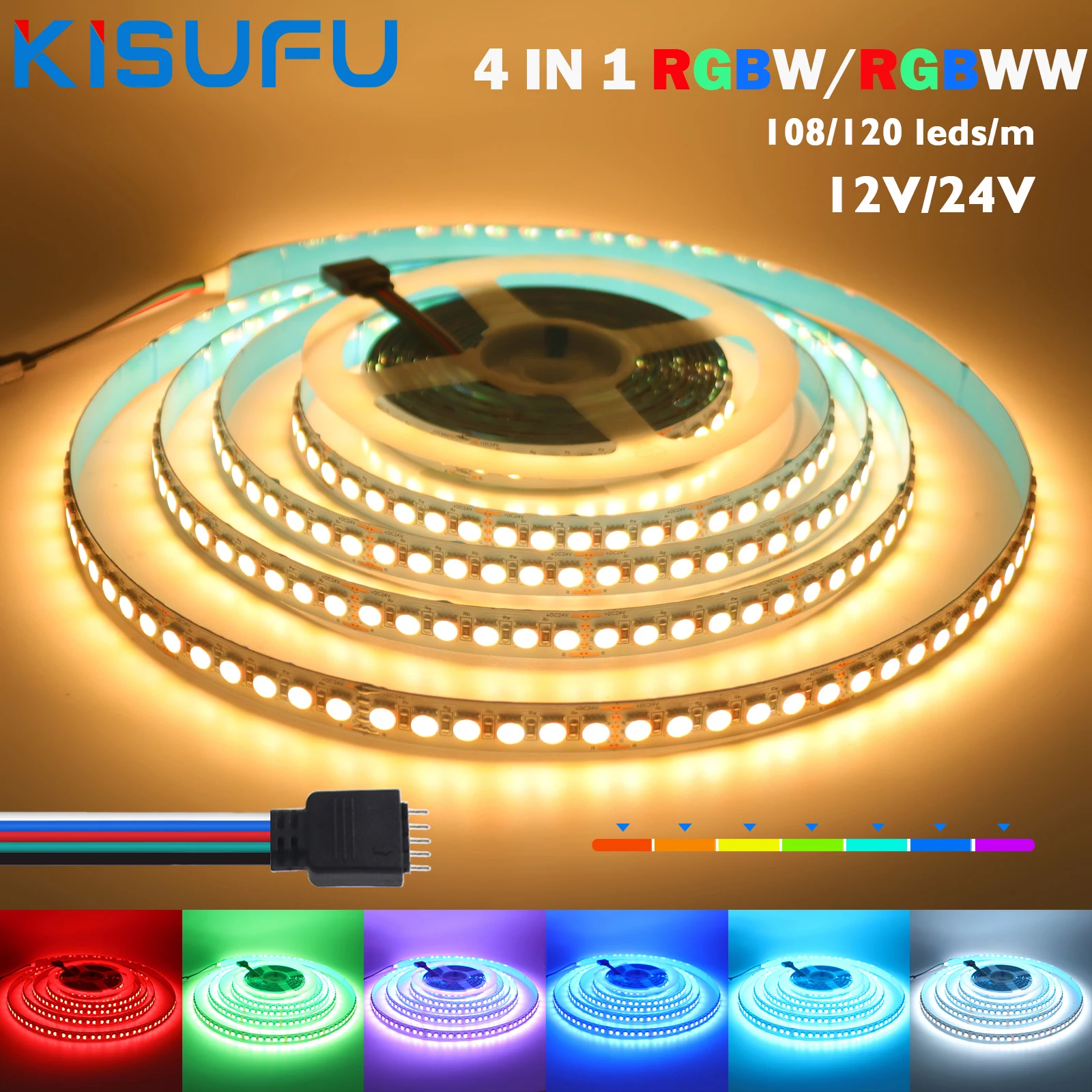 5M RGBWW RGBW LED Strip 4 Colors In 1 Chip 12V 24V SMD 5050 540 600 LEDs High Bright Dotless Flexible RGB Ribbon Rope Home Decor
5M RGBWW RGBW LED Strip 4 Colors In 1 Chip 12V 24V SMD 5050 540 600 LEDs High Bright Dotless Flexible RGB Ribbon Rope Home Decor