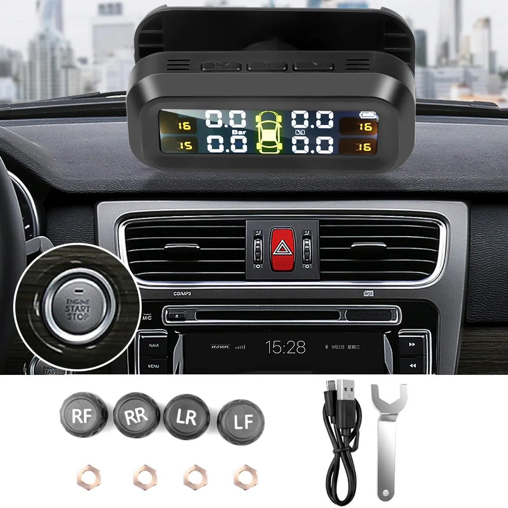 Solar TPMS Tire Pressure Monitoring System 4 Sensors Solar and USB Charging LCD Display Suitable for Car RV SUV MPV and Sedans
Solar TPMS Tire Pressure Monitoring System 4 Sensors Solar and USB Charging LCD Display Suitable for Car RV SUV MPV and Sedans