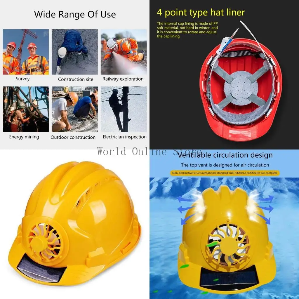 Lossless Design Solar Fan Comfortable Working Helmet Adjustable Ventilation Sunscreen Waterproof Architecture Worker 87HC
Lossless Design Solar Fan Comfortable Working Helmet Adjustable Ventilation Sunscreen Waterproof Architecture Worker 87HC