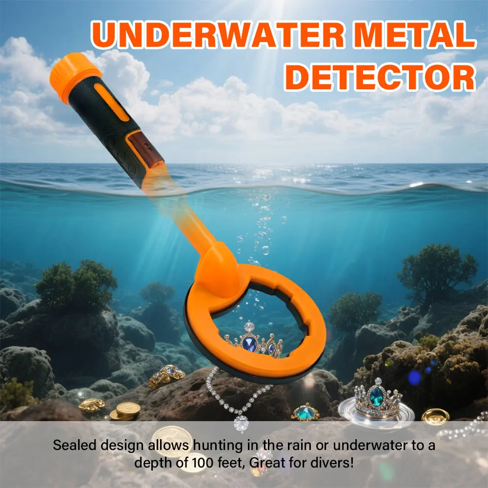 NEW 2 in 1 Underwater Metal Detector Pulse Pinpointer Induction Diving Treasure Hand Held Metal Finder Waterproof Metal Detector