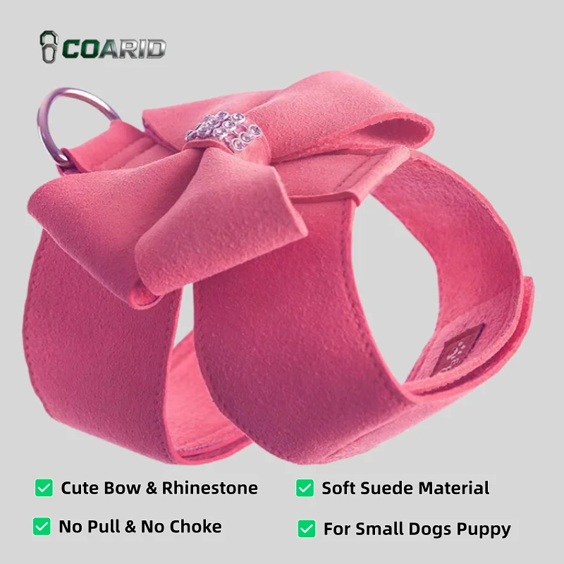 Cute Dog Harness Leash Set Sakura Pink Bow Rhinestones Soft Suede Easy On Off Metal D Ring for Small Dogs Puppy
Cute Dog Harness Leash Set Sakura Pink Bow Rhinestones Soft Suede Easy On Off Metal D Ring for Small Dogs Puppy