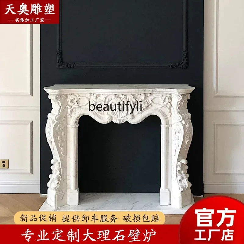 F Marble fireplace French light luxury living room decoration hand-carved marble mantel
F Marble fireplace French light luxury living room decoration hand-carved marble mantel