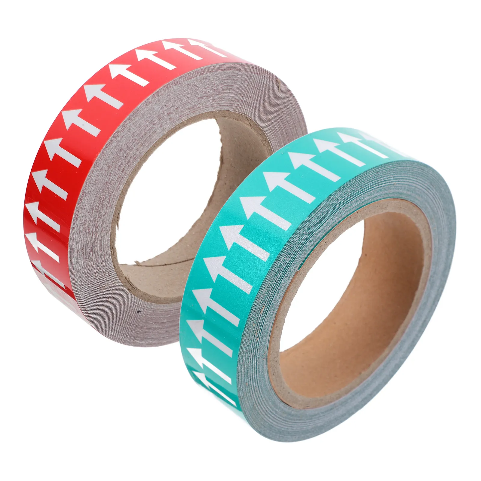 2 Rolls Pipe Direction Arrow Stickers Self Adhesive Reflective Flow Indication Marking Safety Labels for Industrial Construction