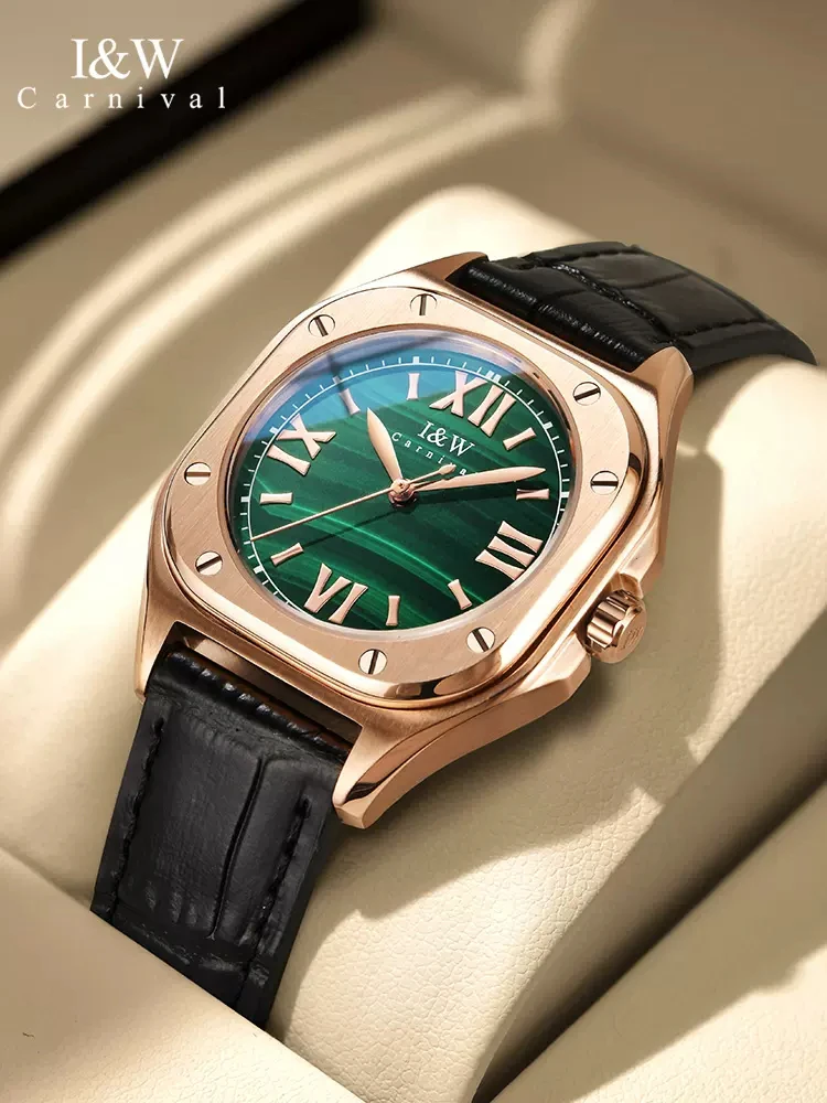 Carnival High Quality Classic Retro Women's Square Green Quartz Watch Women's Clock Luxury Style Sapphire Crystal Wristwatch
Carnival High Quality Classic Retro Women's Square Green Quartz Watch Women's Clock Luxury Style Sapphire Crystal Wristwatch