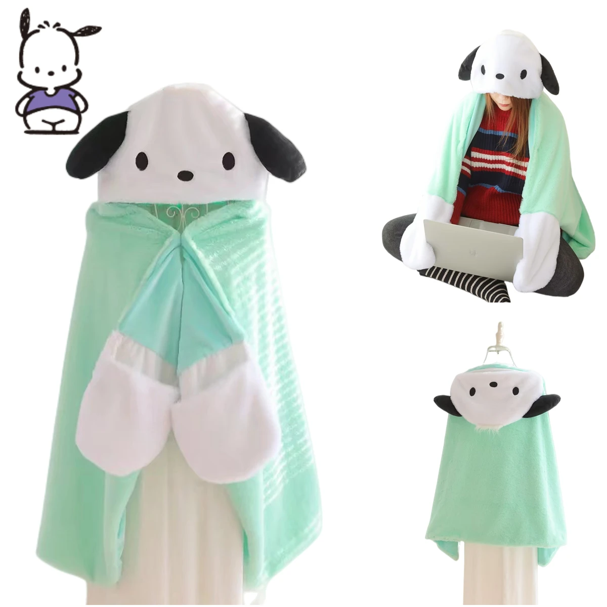 Sanrio Warm Hooded Cloak Pochacco Blanket Hangyodon Cute Japanese Style Anime Plush Blanket Nap Blanket Birthday Gifts For Girl
Sanrio Warm Hooded Cloak Pochacco Blanket Hangyodon Cute Japanese Style Anime Plush Blanket Nap Blanket Birthday Gifts For Girl