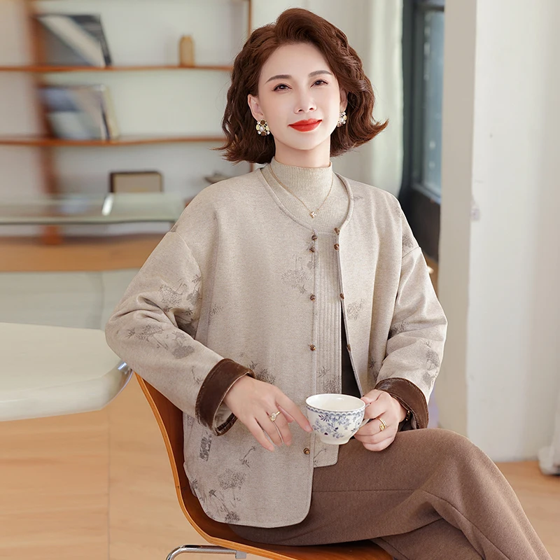 Sli Mid-Aged Mom Cotton Jaet Autumn Winter Polyester Fiber Stand Fit Casual Sle Thiened Cotton Coat for Women
Sli Mid-Aged Mom Cotton Jaet Autumn Winter Polyester Fiber Stand Fit Casual Sle Thiened Cotton Coat for Women
