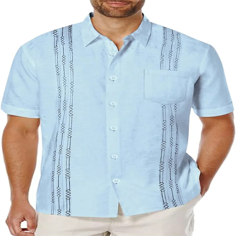 2024 Men's Cotton and Linen Cuban Guayabera Shirt Fashion Casual Popular Business Short Sleeve Button Shirt Summer Beach Top
2024 Men's Cotton and Linen Cuban Guayabera Shirt Fashion Casual Popular Business Short Sleeve Button Shirt Summer Beach Top