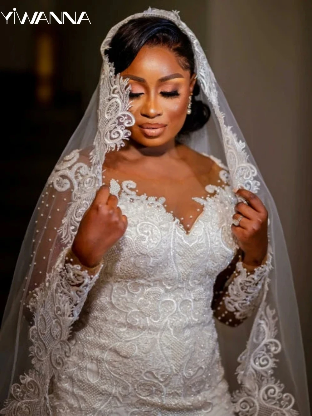 Modest O-neck Long Sleeve Bridal Dress Sparkly Beads Appliques Wedding Gown African Mermaid Long Bride Robe Vestido De Novia
Modest O-neck Long Sleeve Bridal Dress Sparkly Beads Appliques Wedding Gown African Mermaid Long Bride Robe Vestido De Novia