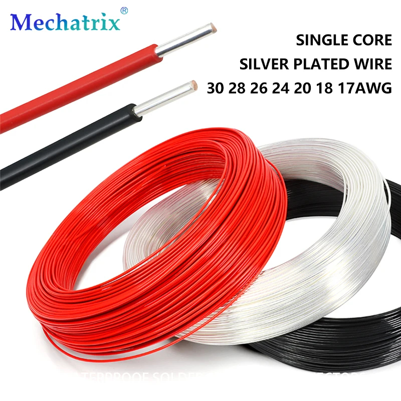 1/5/50m Single Core Silver Plated Copper Wire 30 28 26 24 20 18 17AWG Black Red FEP Insulated Audio Speaker Headphone Cable
1/5/50m Single Core Silver Plated Copper Wire 30 28 26 24 20 18 17AWG Black Red FEP Insulated Audio Speaker Headphone Cable