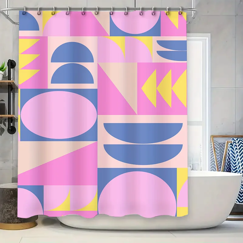 Современный комплект занавесок для душа с геометрическим узором, яркий розовый, синий, желтый дизайн для декора ванной комнаты, водонепроницаемая ткань с крючками наклона
Современный комплект занавесок для душа с геометрическим узором, яркий розовый, синий, желтый дизайн для декора ванной комнаты, водонепроницаемая ткань с крючками наклона
