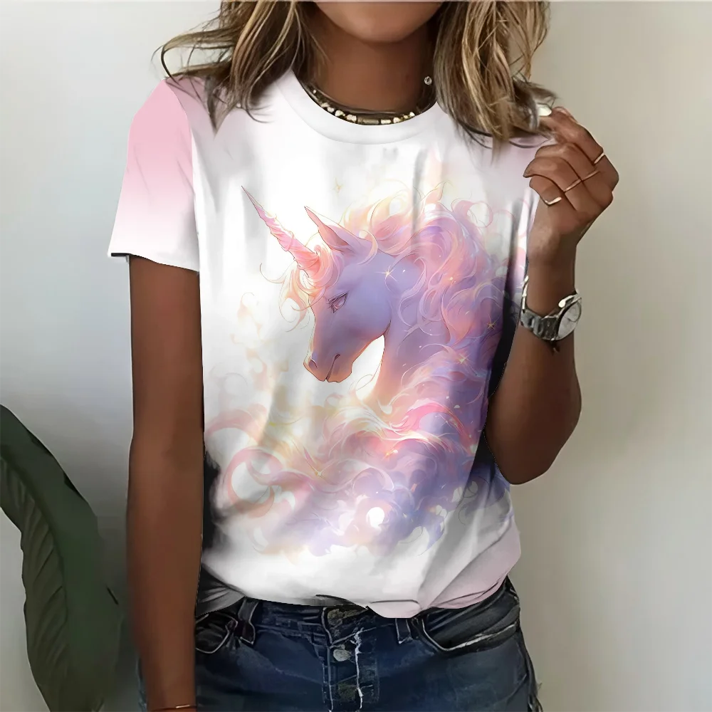 Women's 3D printed pink unicorn horse T-shirt casual short sleeved top women's fashionable clothing summer T-shirt
Women's 3D printed pink unicorn horse T-shirt casual short sleeved top women's fashionable clothing summer T-shirt