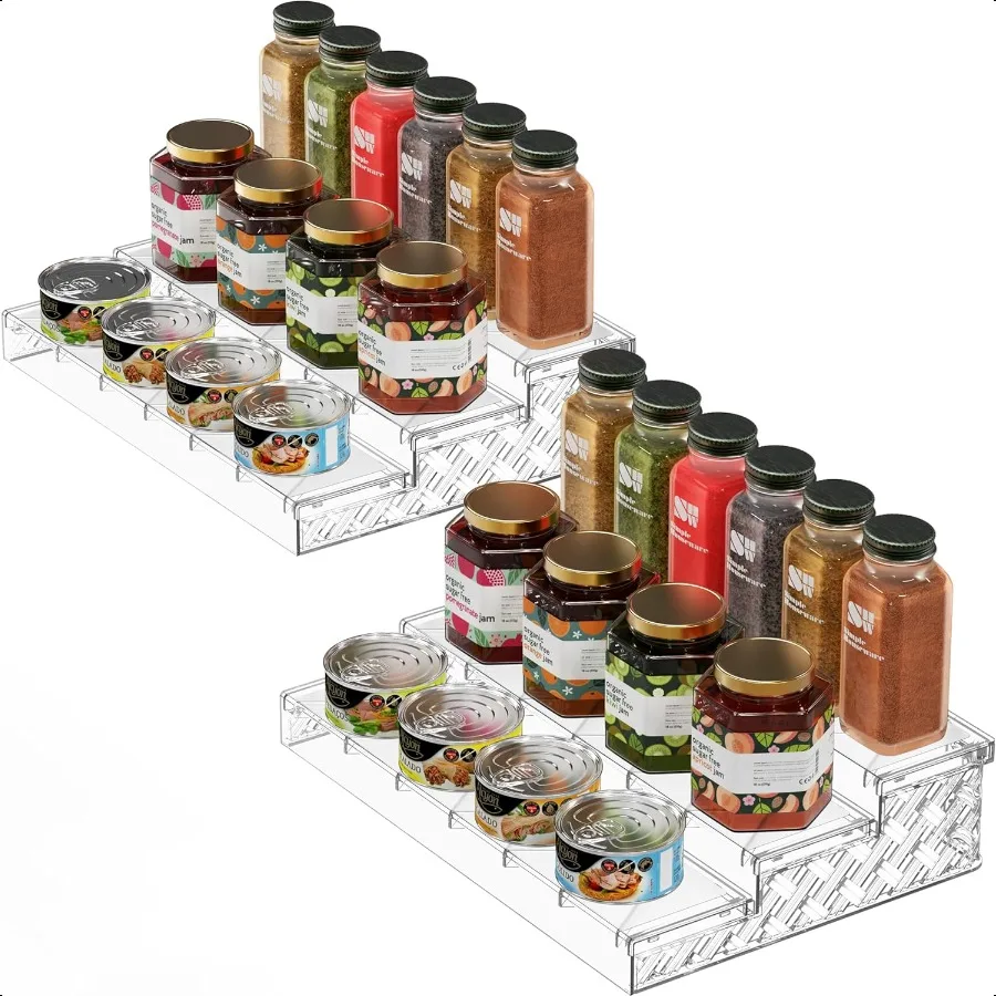 3 Tier Plastic Spice Shelf For Countertop and Cabinet Storage Organizer 2 Pack Clear
3 Tier Plastic Spice Shelf For Countertop and Cabinet Storage Organizer 2 Pack Clear
