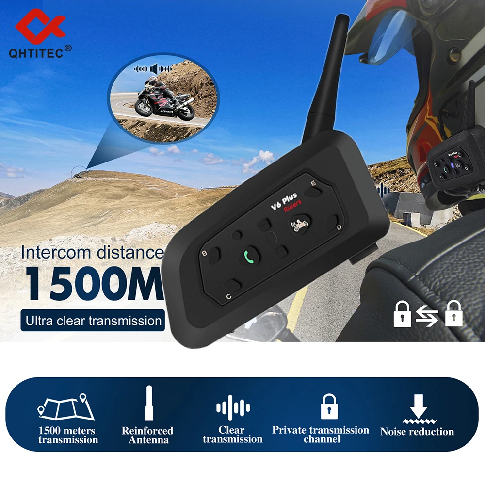 V6 PLUS Motorcycle Intercom Bluetooth Wireless Helmet Headset Riders 1500m Helmet Headset Waterproof 850mAh Interphone Headset
V6 PLUS Motorcycle Intercom Bluetooth Wireless Helmet Headset Riders 1500m Helmet Headset Waterproof 850mAh Interphone Headset