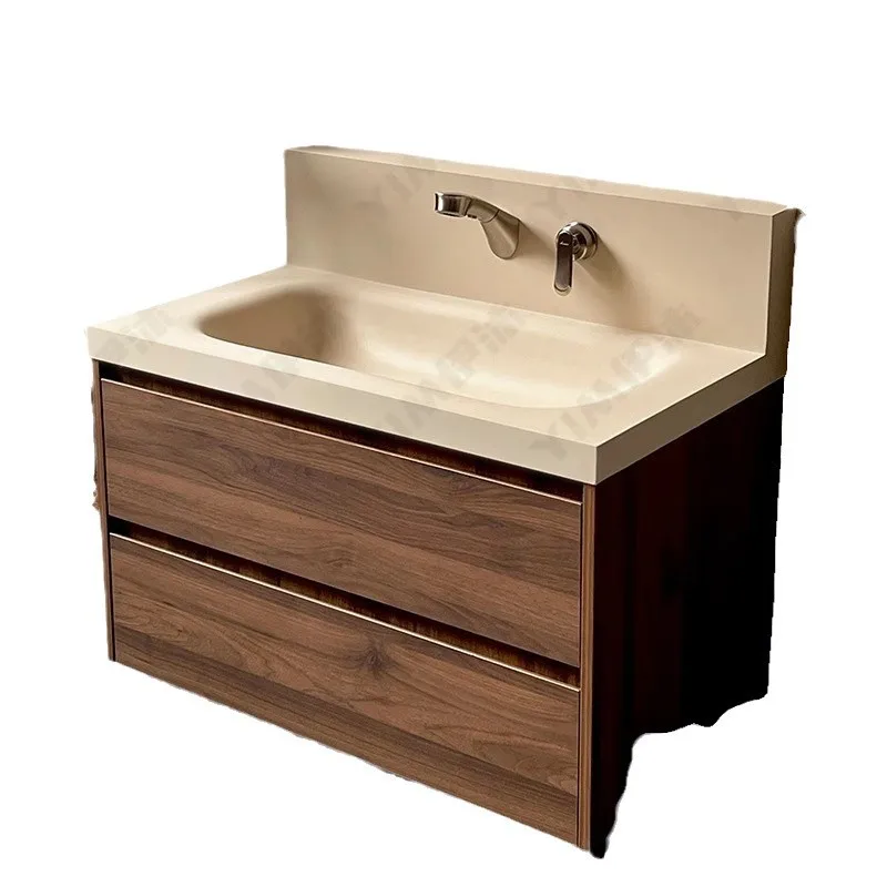 High back integrated wash basin antique bathroom cabinet artificial stone pure acrylic solid wood 
High back integrated wash basin antique bathroom cabinet artificial stone pure acrylic solid wood