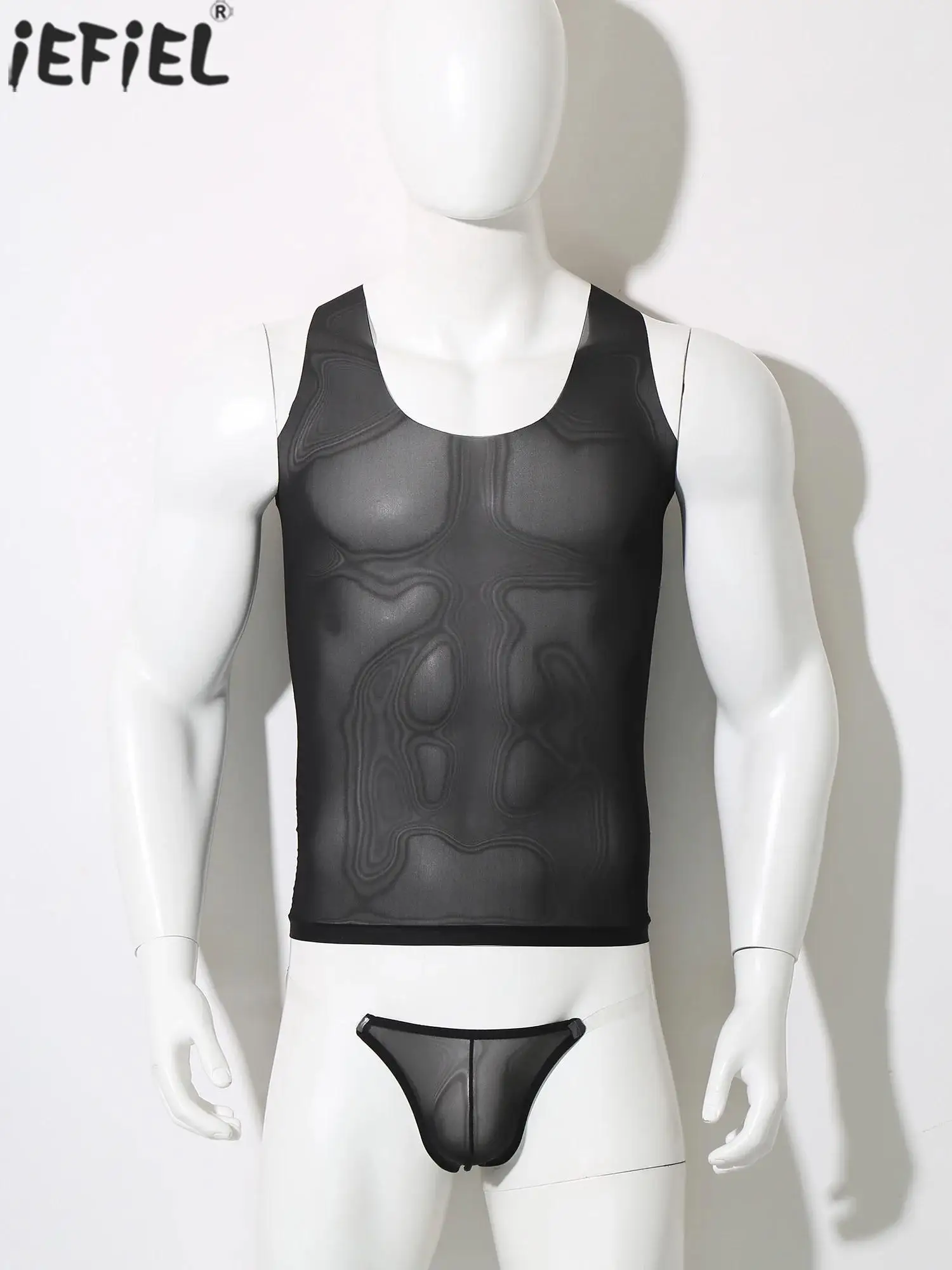 Men's Sheer Mesh Transparent Swim Beachwear Suit Sleeveless Seamless See Through Tank Top And Briefs for Lingerie Nightwear
Men's Sheer Mesh Transparent Swim Beachwear Suit Sleeveless Seamless See Through Tank Top And Briefs for Lingerie Nightwear