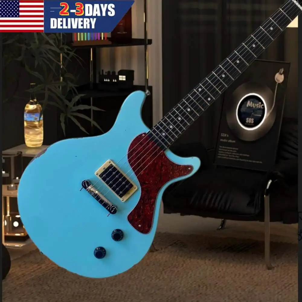Blue Vintage Style Electric Guitar H Pickup with 6 Strings and Red Protective Plate Quality Guaranteed Suitable As A Holiday Gift
Blue Vintage Style Electric Guitar H Pickup with 6 Strings and Red Protective Plate Quality Guaranteed Suitable As A Holiday Gift