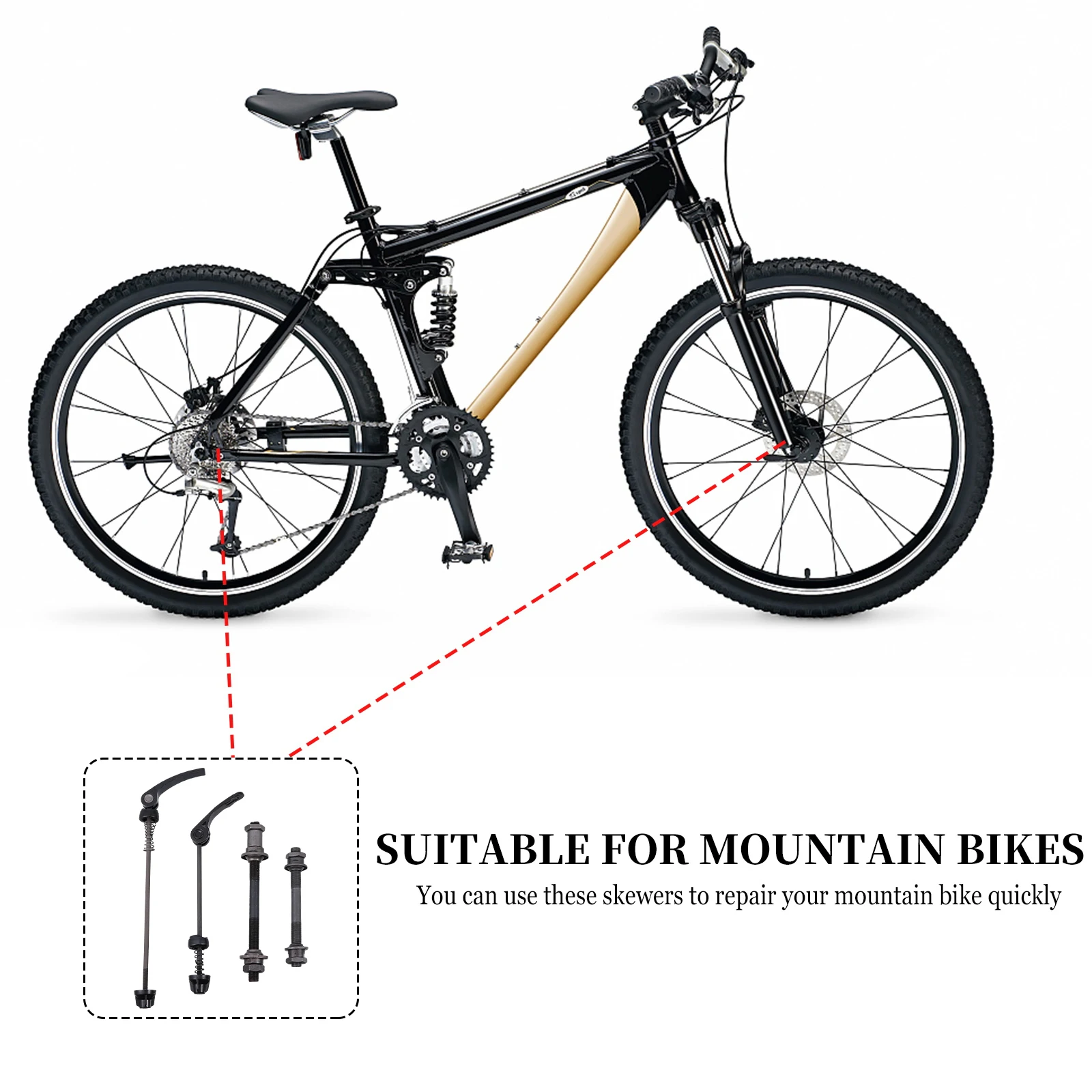 1 Set Quick Release Skewer Set High-Quality Metal Hollow Axle For Road Bike Durable Front Rear Wheel Hub Bike Parts Cycling
1 Set Quick Release Skewer Set High-Quality Metal Hollow Axle For Road Bike Durable Front Rear Wheel Hub Bike Parts Cycling